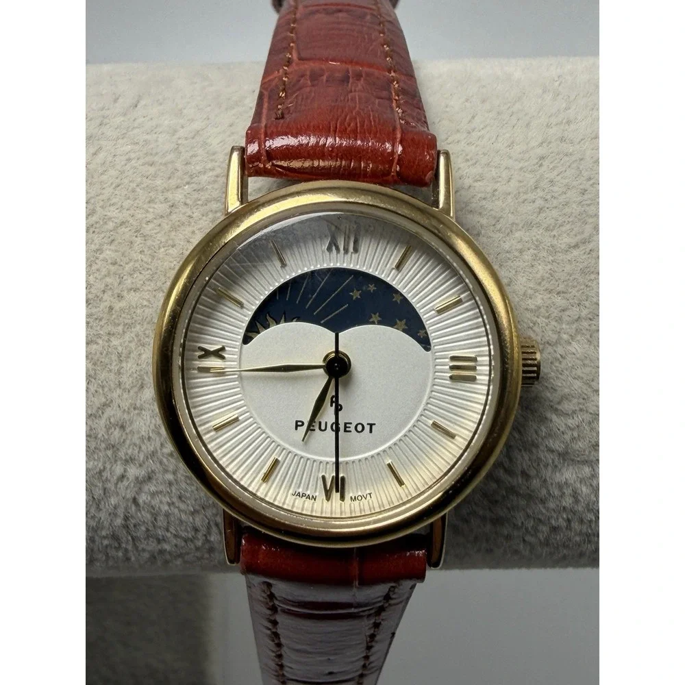 Peugeot Moon Phase 3069 New Battery Ladies Watch 27MM 7.25